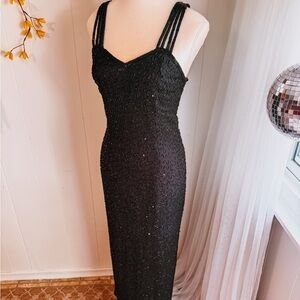 Vintage Elegant Black Evening Dress